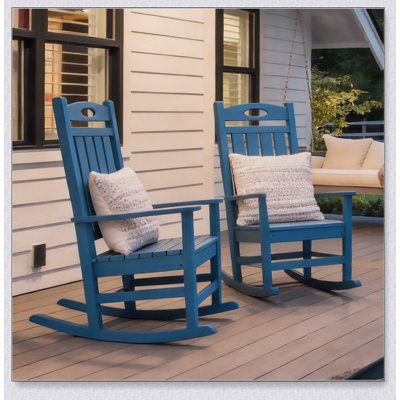 Ensemble de chaises berçantes surdimensionnées pour le patio, le jardin et la pelouse, confortables et robustes avec siège extra large et dossier haut