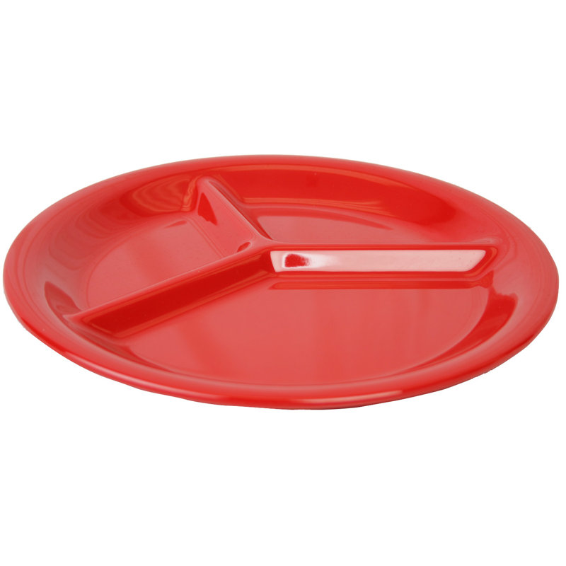 Thunder Group Inc. Melamine Divided Serving Dish, Red