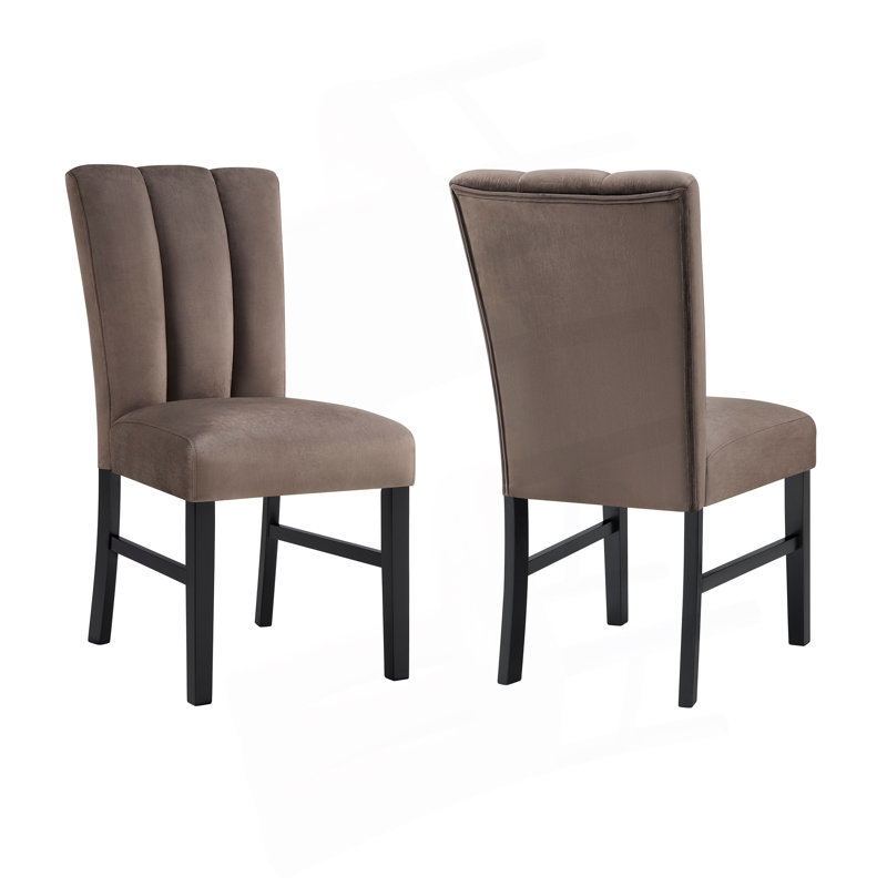 Ensemble de 2 chaises de salle à manger entièrement rembourrées en microfibre et capitonnées