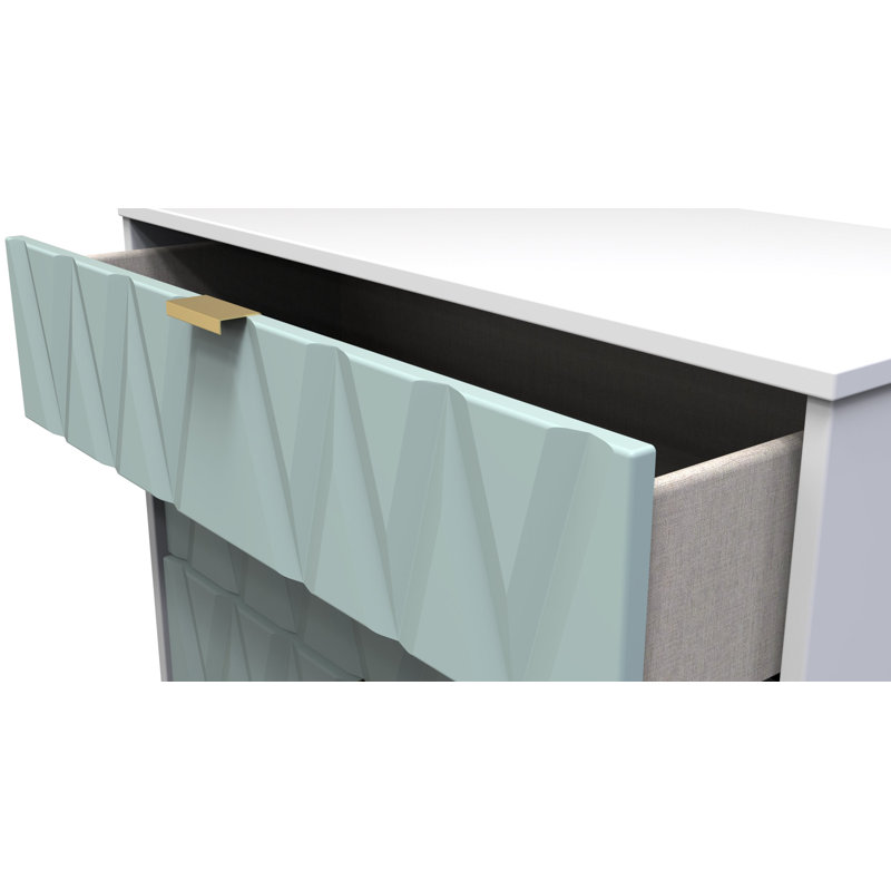 Baturhan 77 cm W Chest of 4 Drawers, Duck/White