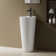 SUPERFLO 33'' Tall Ceramic Circular Pedestal Bathroom Sink with Overflow