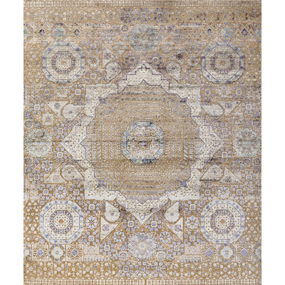 Geometric Area Rug in Camel