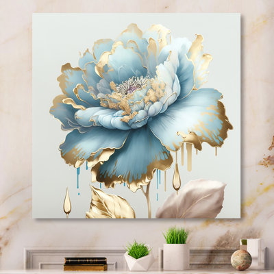 Chic chic fleur bleue III - décoration murale florale et botanique en métal