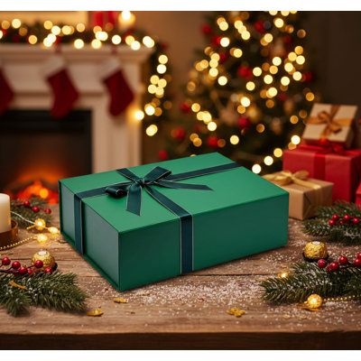 Paquet de 5 grandes boîtes-cadeaux pliables rectangulaires avec couvercles 13,88 po x 8,38 po x 4,55 po Best Man