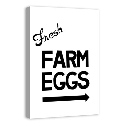 «Fresh Farm Eggs», reproduction d'art textuel sur toile