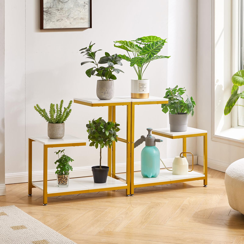 End Table, White/Gold