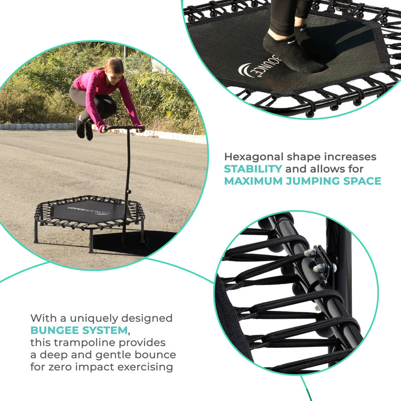 Mini trampoline 50 po avec rebords hexagonaux ajustables Machrus Upper Bounce, Noir