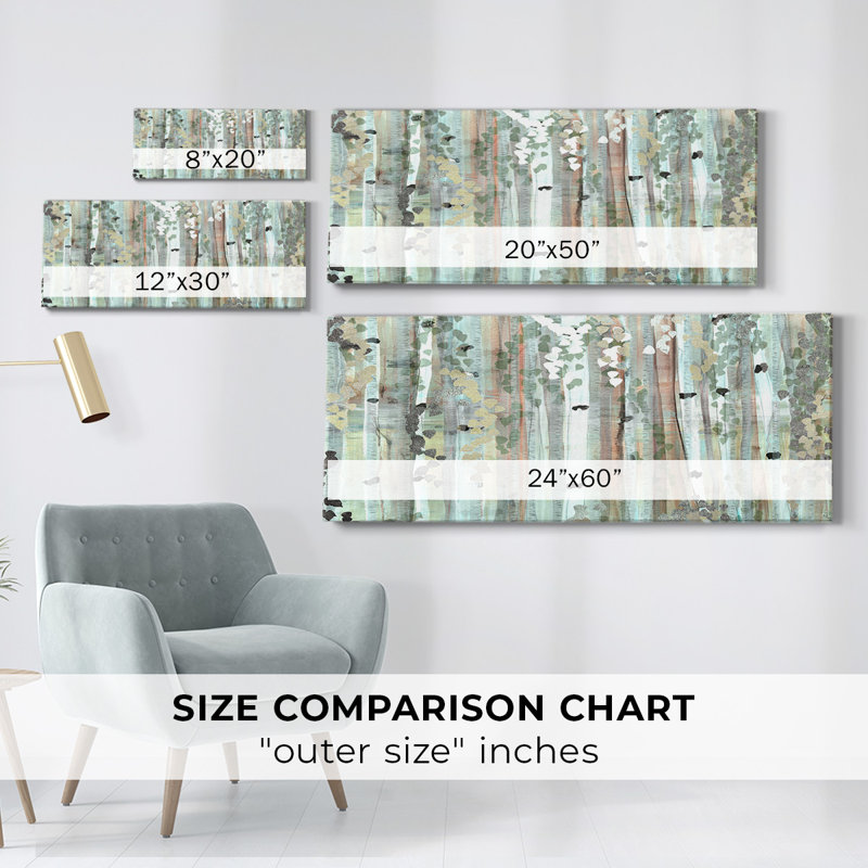 «Spring Birch Meadow», reproduction sur toile tendue, H 20 po x l 50 po x P 1,5 po