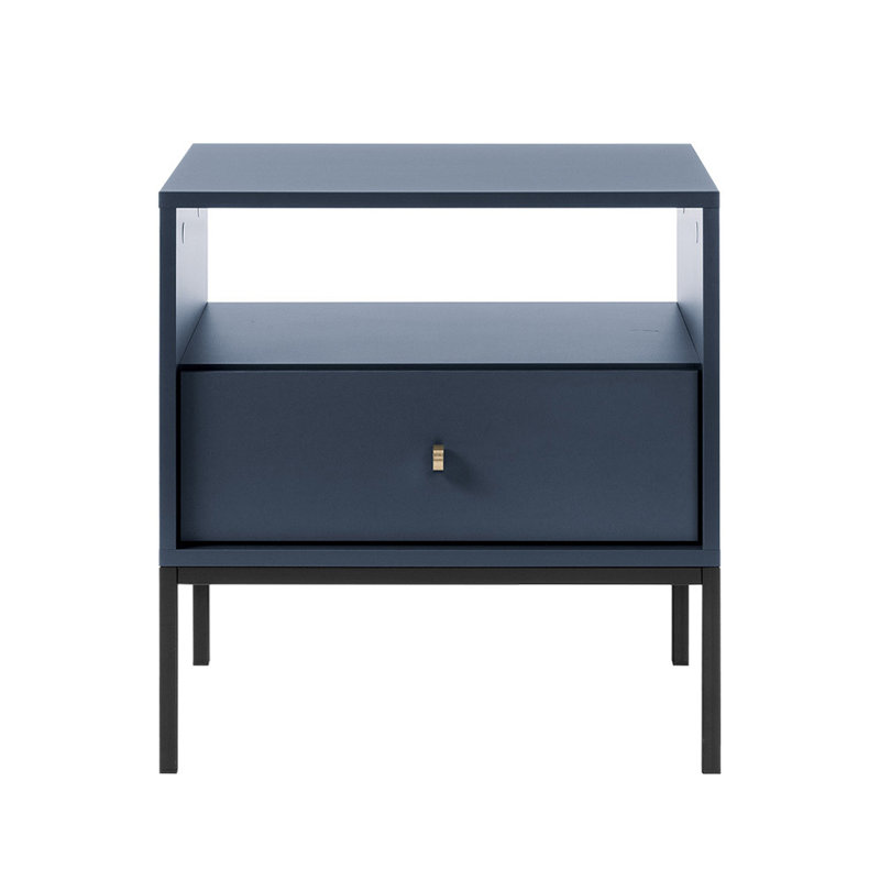 Avereigh 53.6cm W Steel Bedside Table, Light Blue