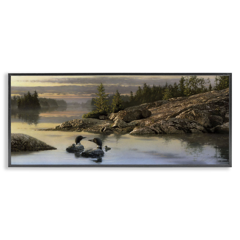«Discovery Point Ducks», estampe numérique, conception de Collin Bogle, H 10 po x l 24 po, Giclée encadrée noir minuit
