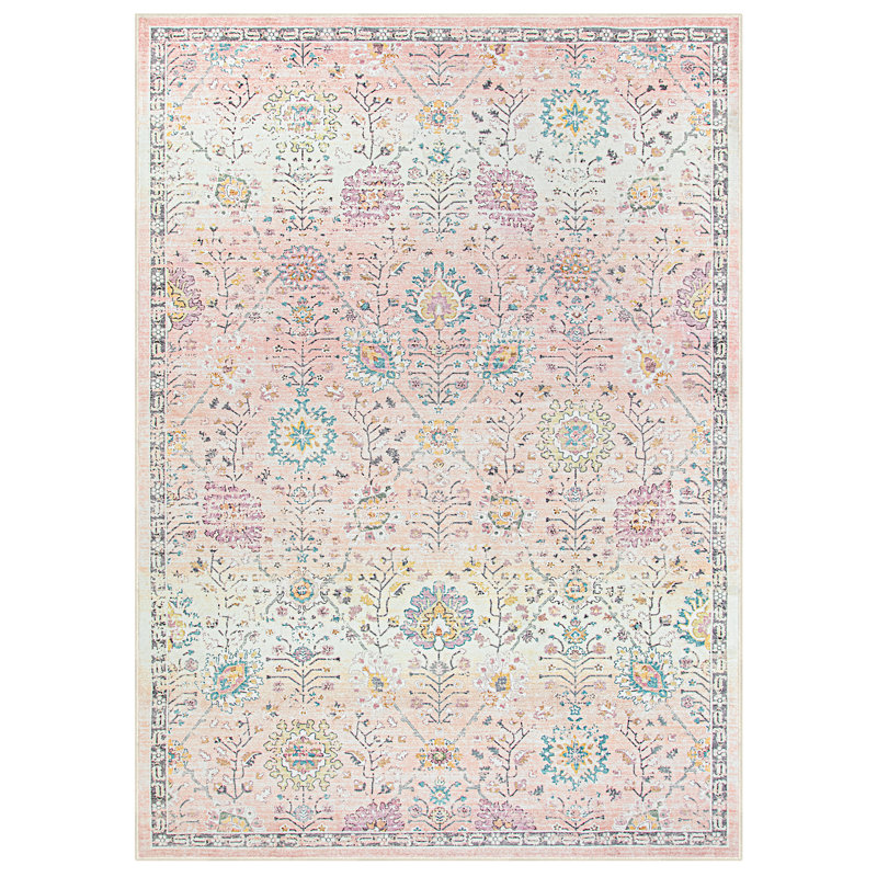  Tapis lavable Boho, Rectangle 5 pi x 7 pi