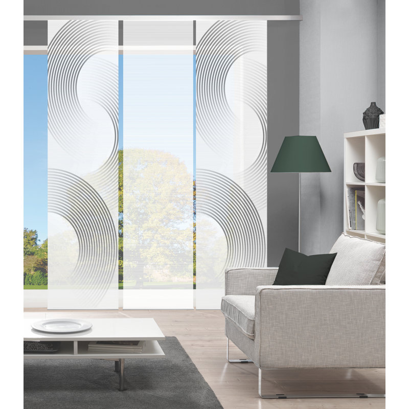 Polyester Semi Sheer Track Insert Sliding Panel, in Grey