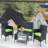 4 PC Rattan Patio Furniture Set Outdoor Patio Cushioned Seat Wicker Sofa-1803890194