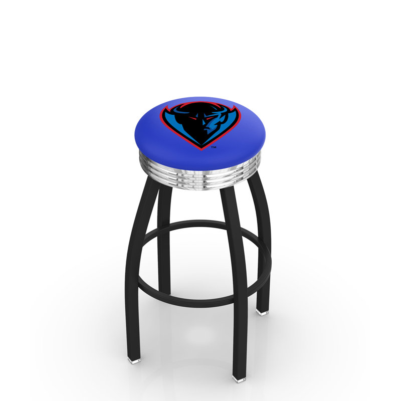 Tabouret de bar Logo Series, Tabouret de comptoir (siège d'une hauteur de 25 p, Chrome soudé solide, Université DePaul