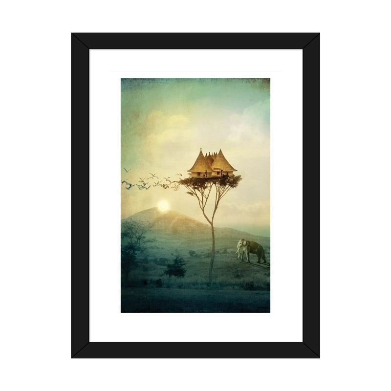 «Sunset» par Catrin Welz-Stein, Papier encadré noir, H 24 po x l 16 po x P 1 po