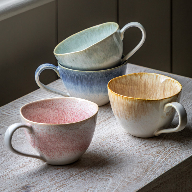 Armas Ceramic Coffee Mugs - Set of 4, Pink