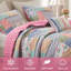 Ensemble de courtepointe 4 pièces pour lit double / grand 4 pièces, rose-131268768