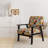 Red Popart Lichtensteins Lines Matrix - Upholstered Contemporary Arm Chair, Red Accent Chair
