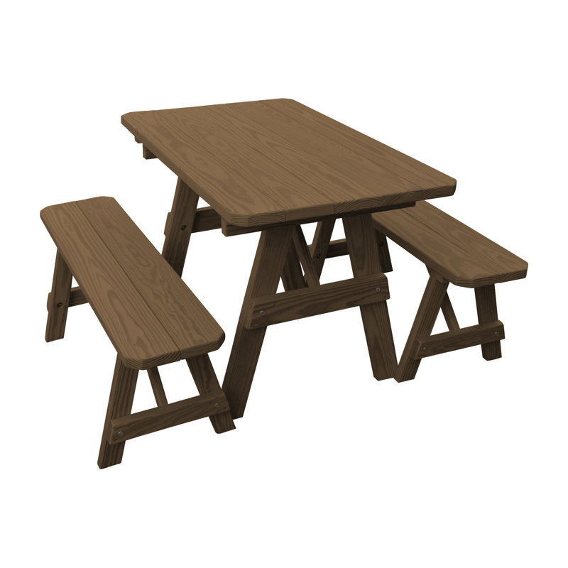Table de pique-nique 3 pièces Summerhill, Teinte champignon, L 70 po x l 27 po x H 30 po