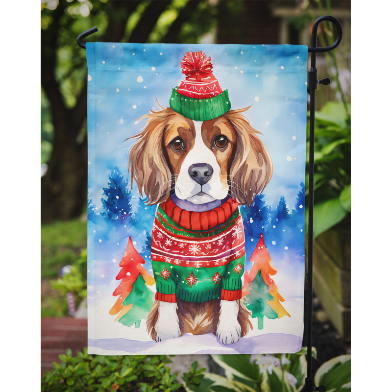 Polyester double face Noël, H 15,5 po x l 11,25 po