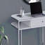 Bureau d'ordinateur, bureau personnel, ordinateur portable, tiroirs de rangement, L 48 po, bureau, stratifié blanc, métal chromé, contemporain, moderne