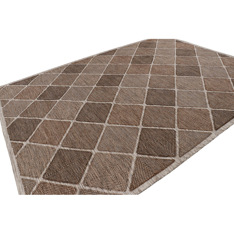 Scandinavian Wool Geometric Area Rug, Rectangle 5' x 7'