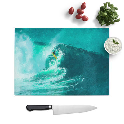 Tempered Glass Surfing in Hawaii Chopping Board