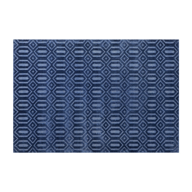 Knudson Geometric Viscose Hand Woven Area Rug, Rectangle 140cm X 200cm