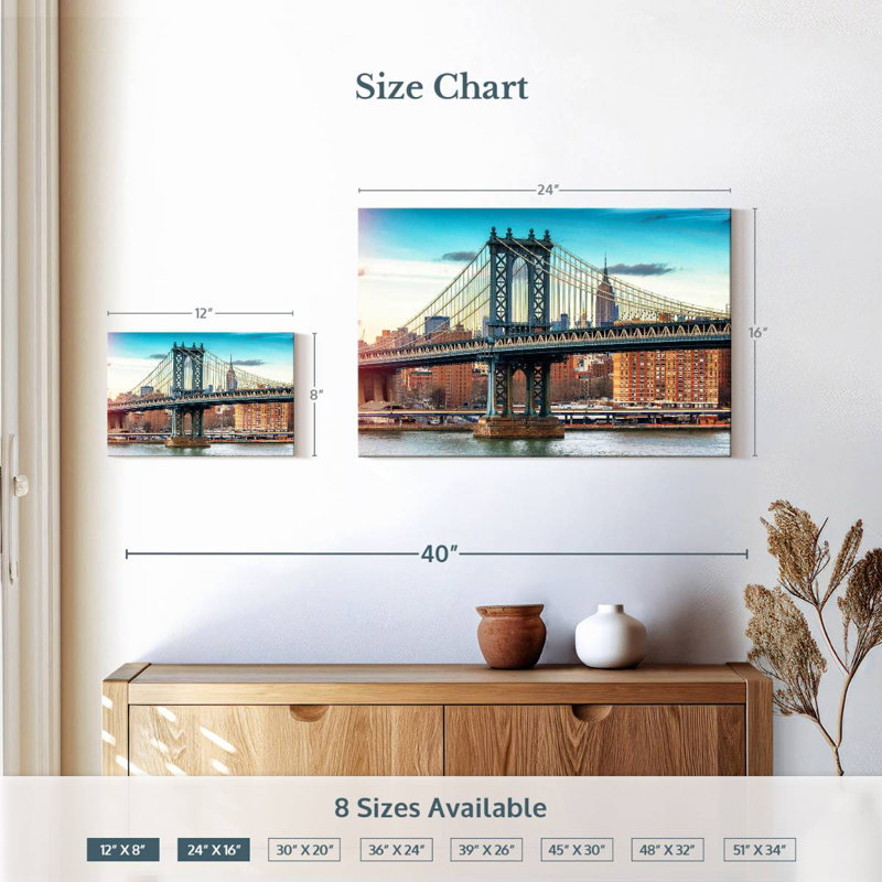 Lilie Manhattan Bridge, couleur, H 16 po x l 24 po