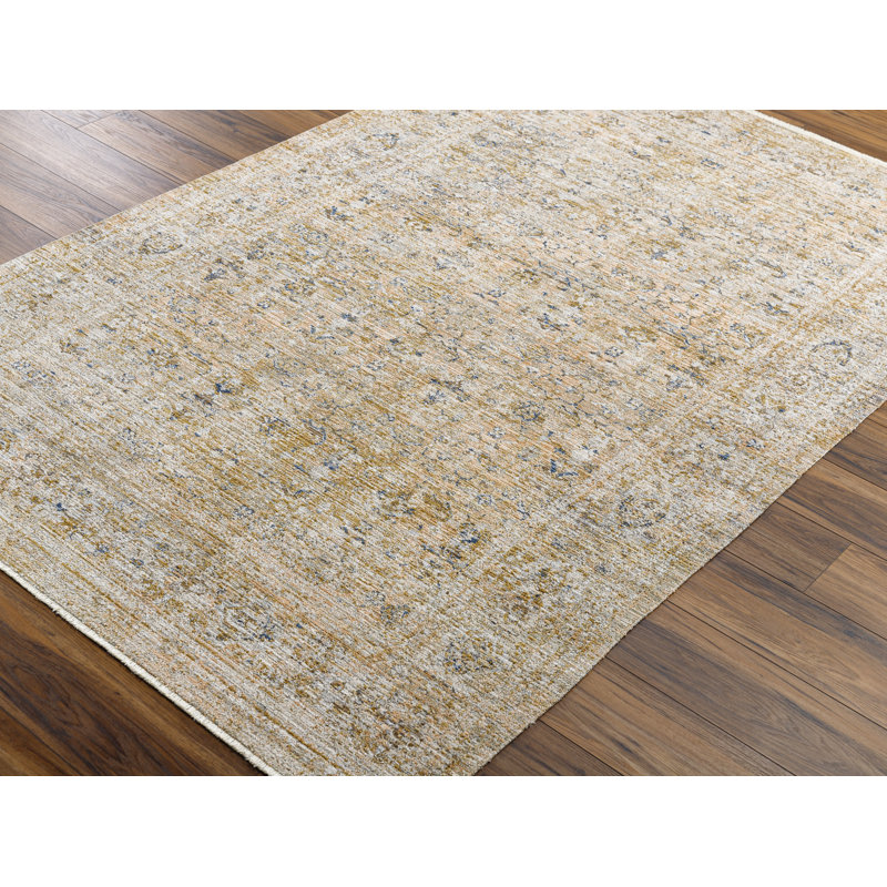 Margaret Vintage Washable Distressed Brown Synthetic Area Rug