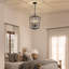 Lustre lanterne à intensité variable à 4 lumières avec détails en fer forgé Aonesty-449902022
