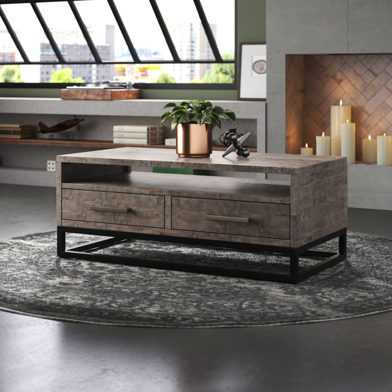 Table basse avec rangement en bois massif Bezout