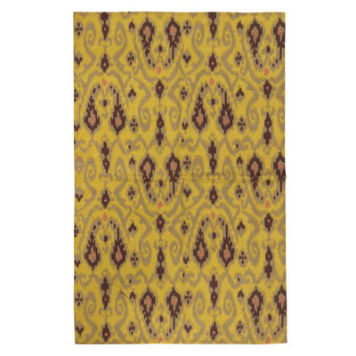 Flatweave Wool Ikat Area Rug in Multi