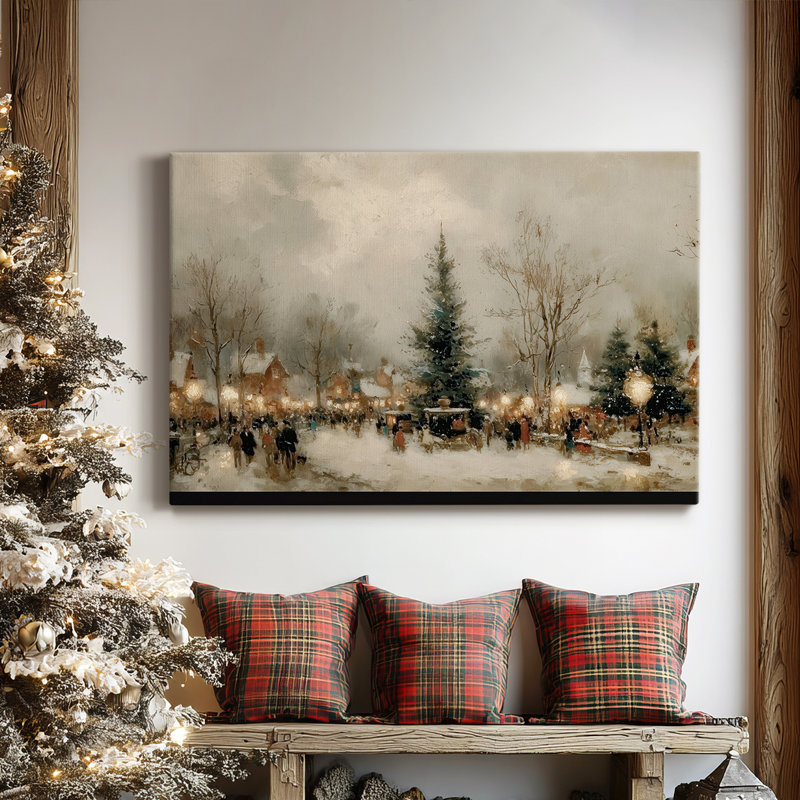 «Sleigh of Honeyed Blessing» - Toile tendue avec châssis de qualité supérieure, H 12 po x l 18 po