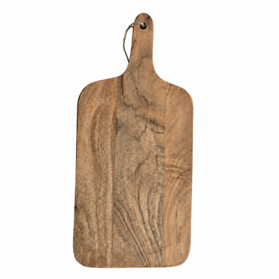 Handcrafted Acacia Wood Cutting Board with Built-In Handle, Natural Finish Multi-Purpose Wooden Serving & Charcuterie Board for Cheese, Bread, Fruit, Kitchen Food Prep