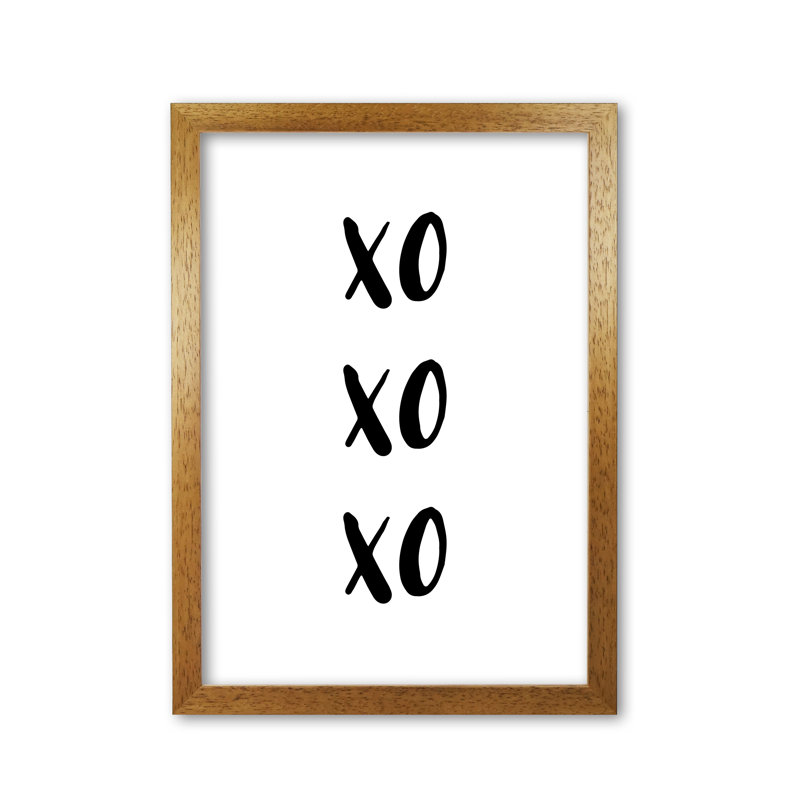 XOXOXO - Print, Honey Oak Frame, 42 cm H x 30 cm W x 5 cm D
