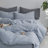 MooMee Duvet Cover Set with Zipper Closure & 8 Interior Ties 100% Washed Cotton Twill Soft Linen Like Textured-107383177-115279054