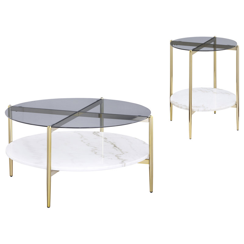 Ensemble de table basse et de bout Jonelle, 2 pièces: table de bout, table basse