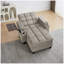 Chaise longue kaki avec dossier réglable à 6 positions, ports USB, porte-gobelet et table d'appoint pivotante