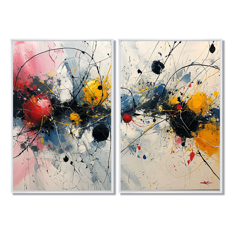 Abstrait vagues abstraites, art mural moderne noir, H 36 po x l 48 po, Impression encadrée flottante, Blanc