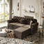 Canapé Chesterfield 82,6 po rembourré en velours avec garniture cloutée et accoudoirs roulés, canapé de style Mid-Century moderne capitonné avec boutons, brun-1165501059