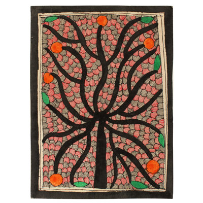 Un arbre de Madhuban | Peinture de style Madhubani | Décoration murale