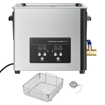 Nettoyeur à ultrasons 15L, nettoyeur à ultrasons professionnel avec panier de nettoyage et affichage numérique, nettoyeur industriel 240W en acier inoxydable 40kHz pour pièces, carburateurs, instruments