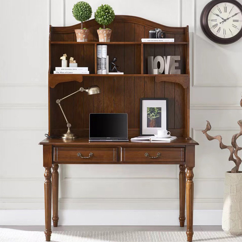 Bureau de direction rectangulaire en bois massif avec tiroirs Nut-brown, Nut-brown, 29.92"H*39.37"W*19.69"D