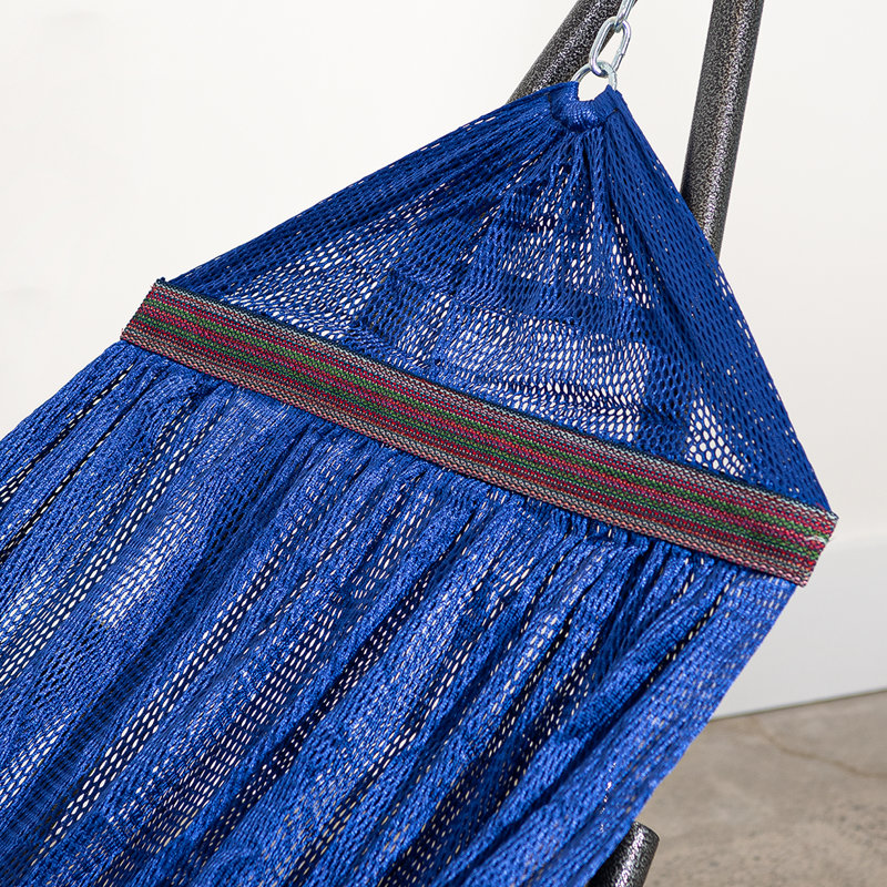 Hamac de camping portatif Govan avec support, Bleu marine, L 86 po x l 33 po x H 39 po