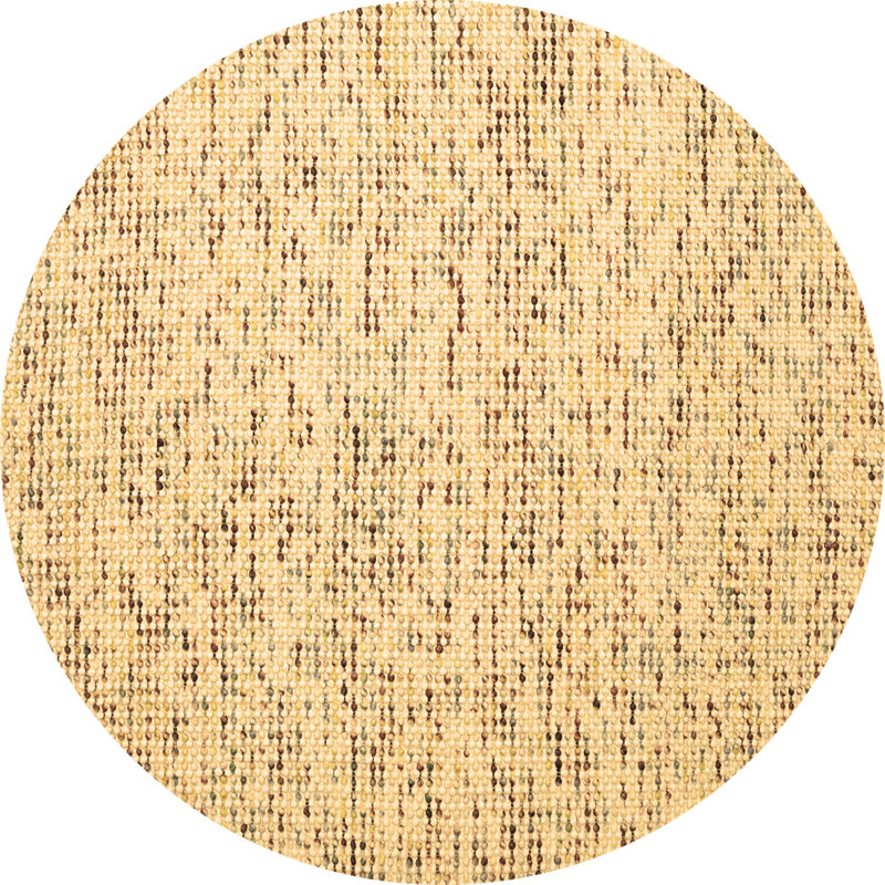 Tapis brun / beige tissé à la machine, Rond 6 pi
