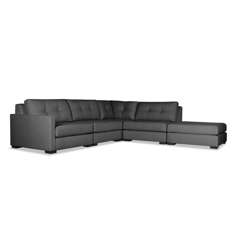 Seda Upholstered Sectional Symmetrical, Charcoal Revolution®, Right Hand Facing
