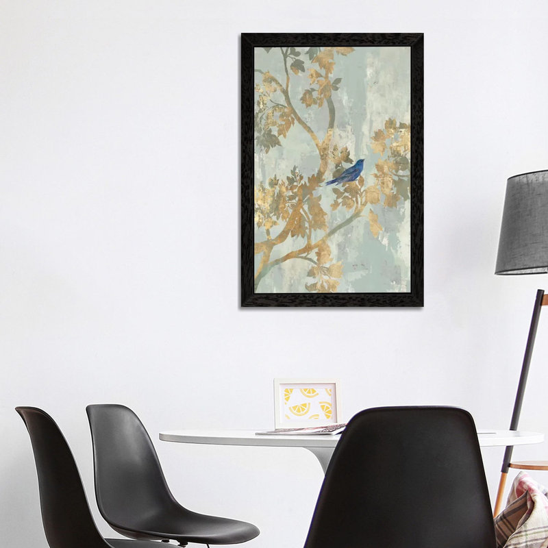 Blue Bird by Asia Jensen - Painting on Canvas, Black Floater Framed, 152.5 cm H x 101.5 cm W