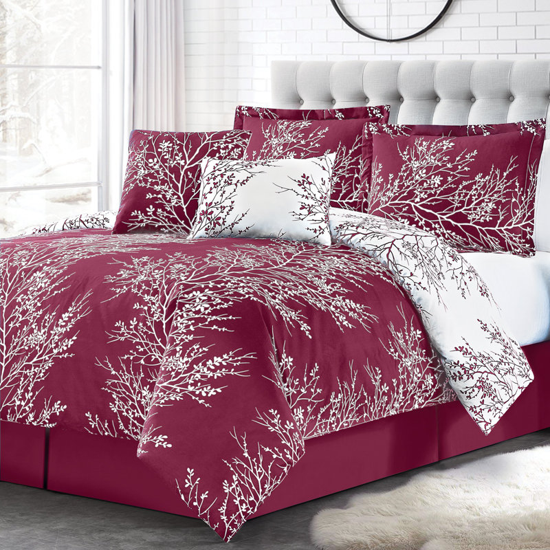 Burgundy Twin Reversible Microfiber Comforter Set