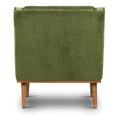 Gus Distressed Velvet Fabric Lounge Chair